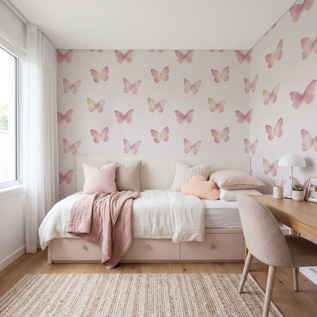 Wall mural Pattern of butterflies on a white background (SKU: t01190) Wall mural Pattern of butterflies on a white background (SKU: t01190)