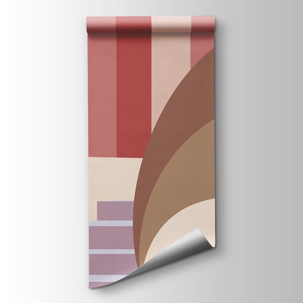 Wall mural Colorful landscape with stairs and trees (SKU: t01143v1) Wall mural Colorful landscape with stairs and trees (SKU: t01143v1)