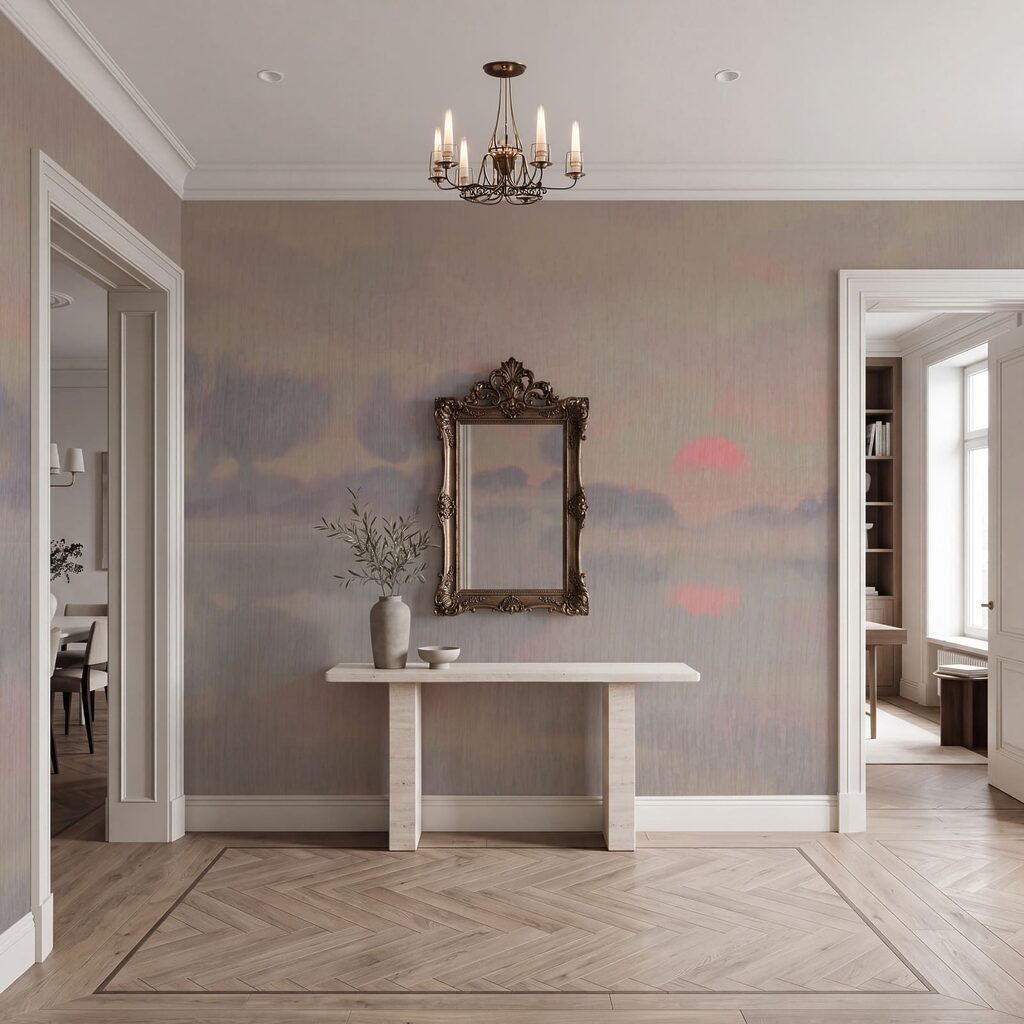 Wall mural Painting of trees and clouds (SKU: t01145) Wall mural Painting of trees and clouds (SKU: t01145)
