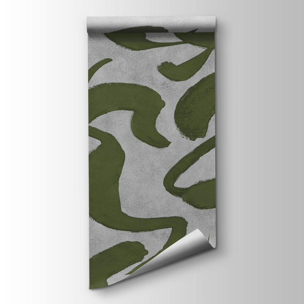 Wall mural Pattern of green and grey lines (SKU: t01147v1)