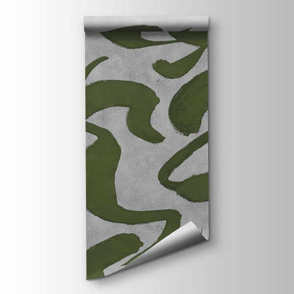 Wall mural Pattern of green and grey lines (SKU: t01147v1)