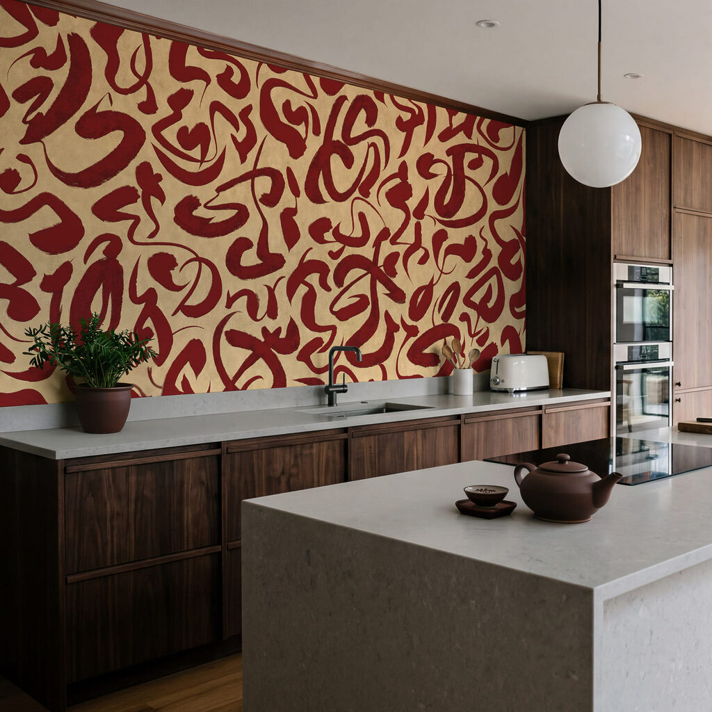 Wall mural Pattern of red lines (SKU: t01147v2) Wall mural Pattern of red lines (SKU: t01147v2)
