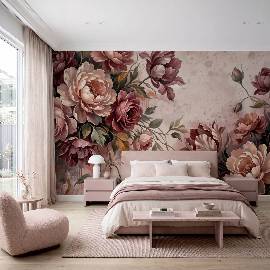 Wall mural - Elegant blooms in soft hues (SKU: t01161)