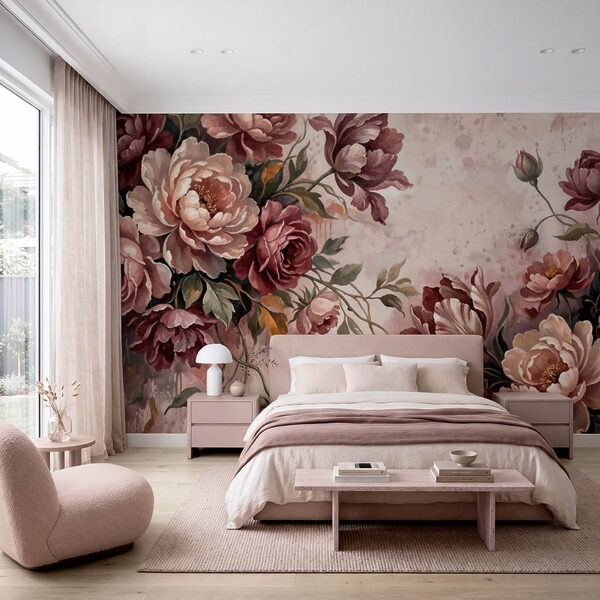 Wall mural - Elegant blooms in soft hues (SKU: t01161)