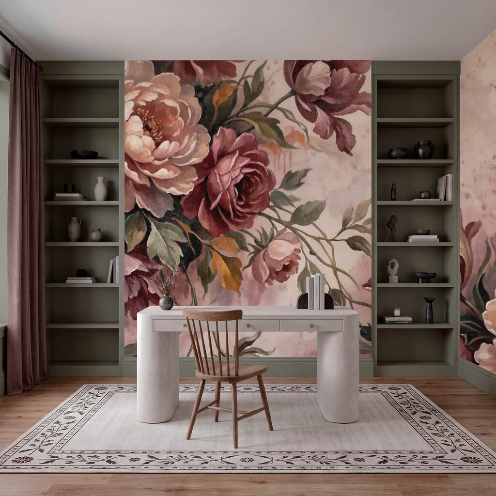 Wall mural - Elegant blooms in soft hues (SKU: t01161)
