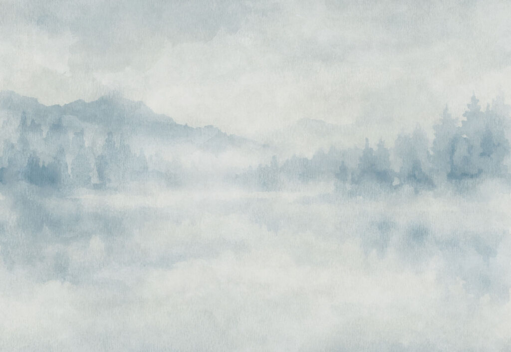 Wall mural Foggy landscape with trees (SKU: t01162) Wall mural Foggy landscape with trees (SKU: t01162)